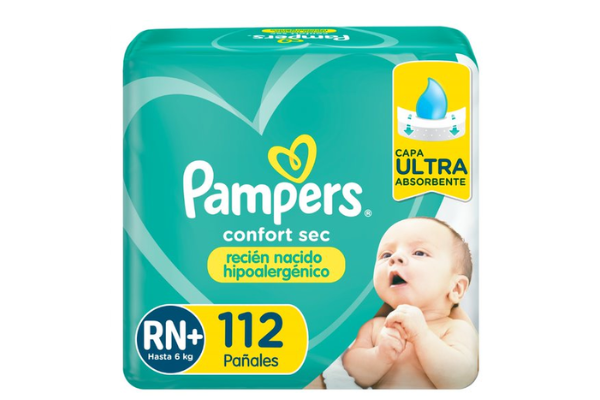 Pañales Pampers Confort P rn+