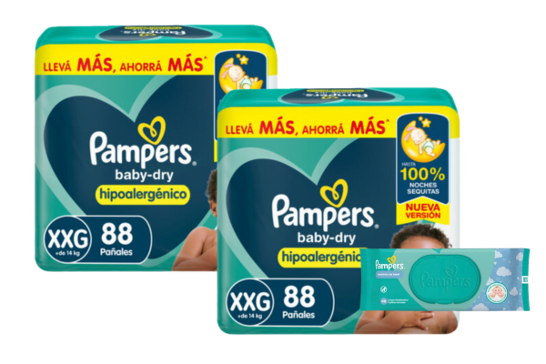 Pañales Pampers Baby Dry XXG- 176u