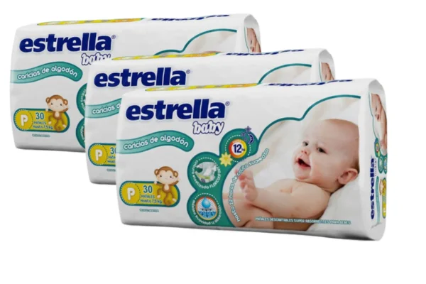 Pañales Estrella Baby P- 90u