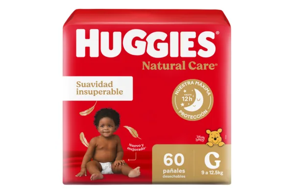 Pañales Huggies Natural Care G- 60u