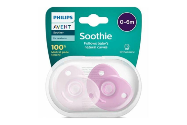 Avent Chupete Soothie Liso 0-6M Nena x2