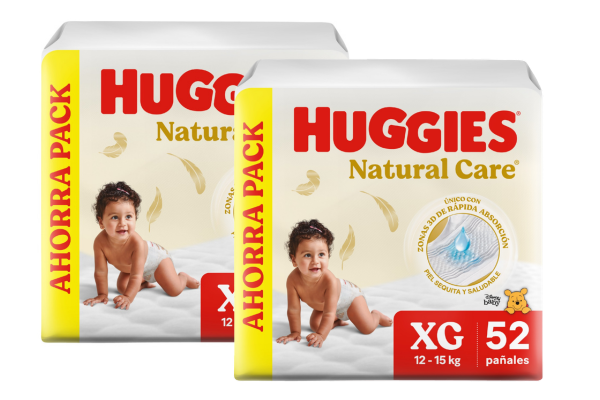 Pañales Huggies Natural Care XG- 104 u