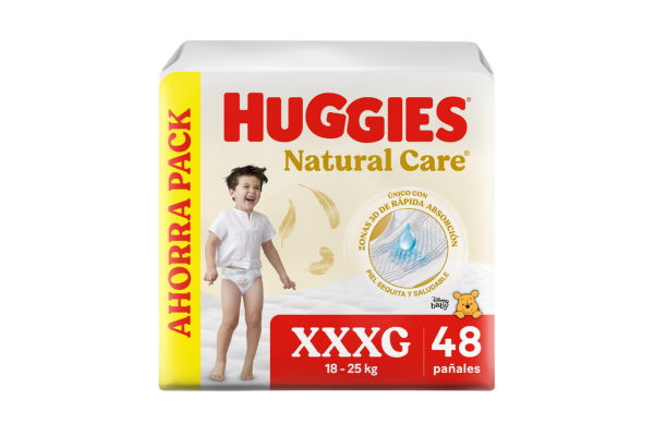 Pañales Huggies Natural Care XXXG- 48u
